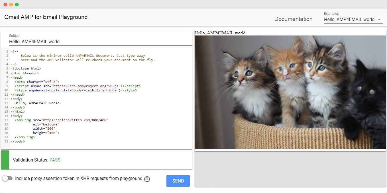 Guide write your first email using Google AMP
