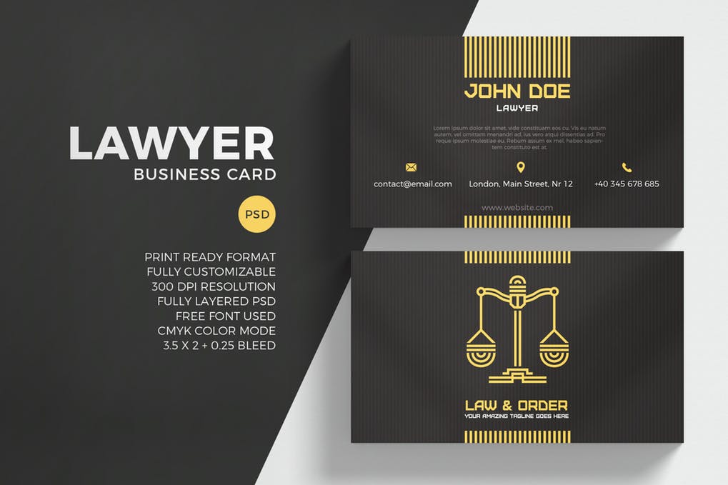 art director's pick of law firm business card #5