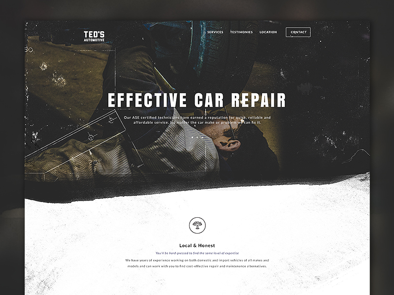 Auto Repair Website Design Example #1