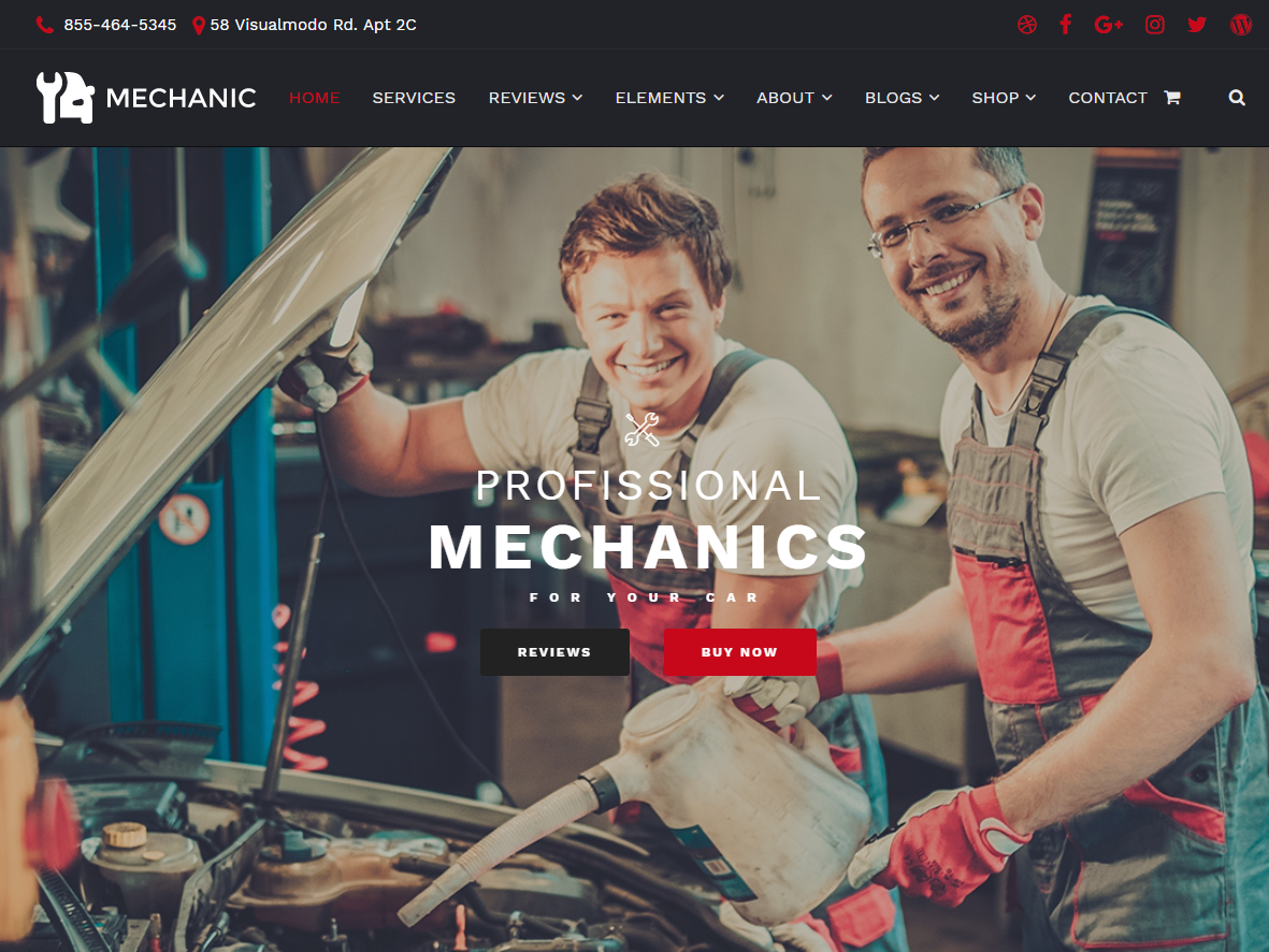 Auto Repair Website Design Example #2