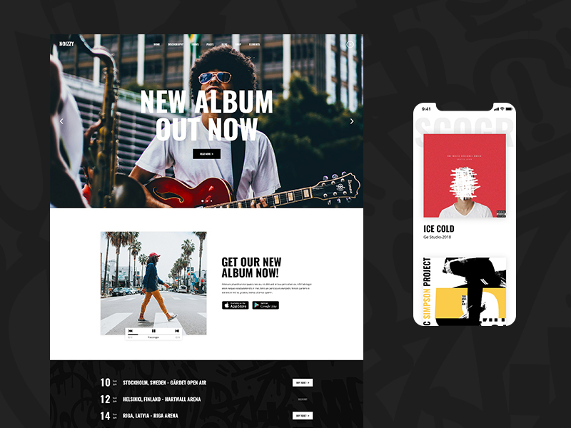 Band Website Design Example #1