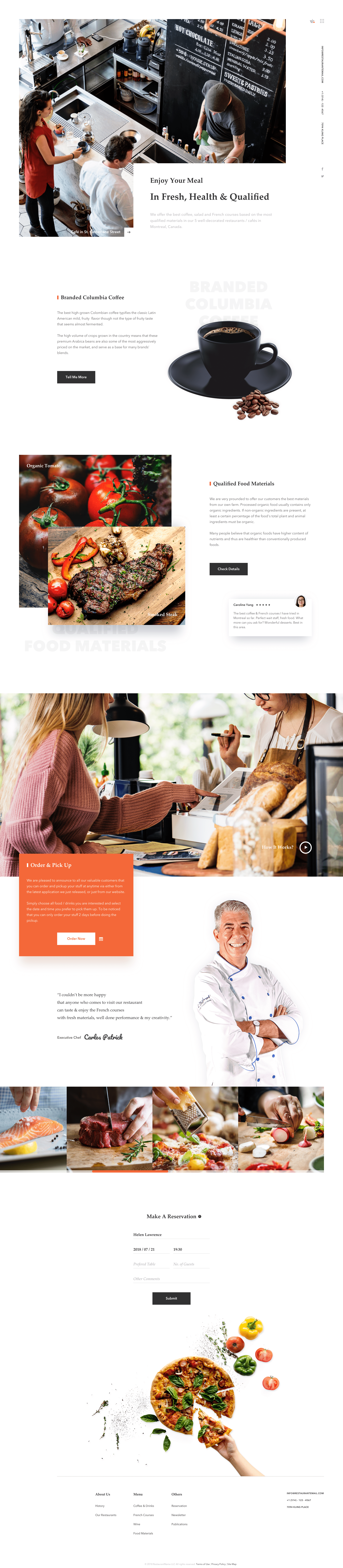 Cafe Website Design Example #2