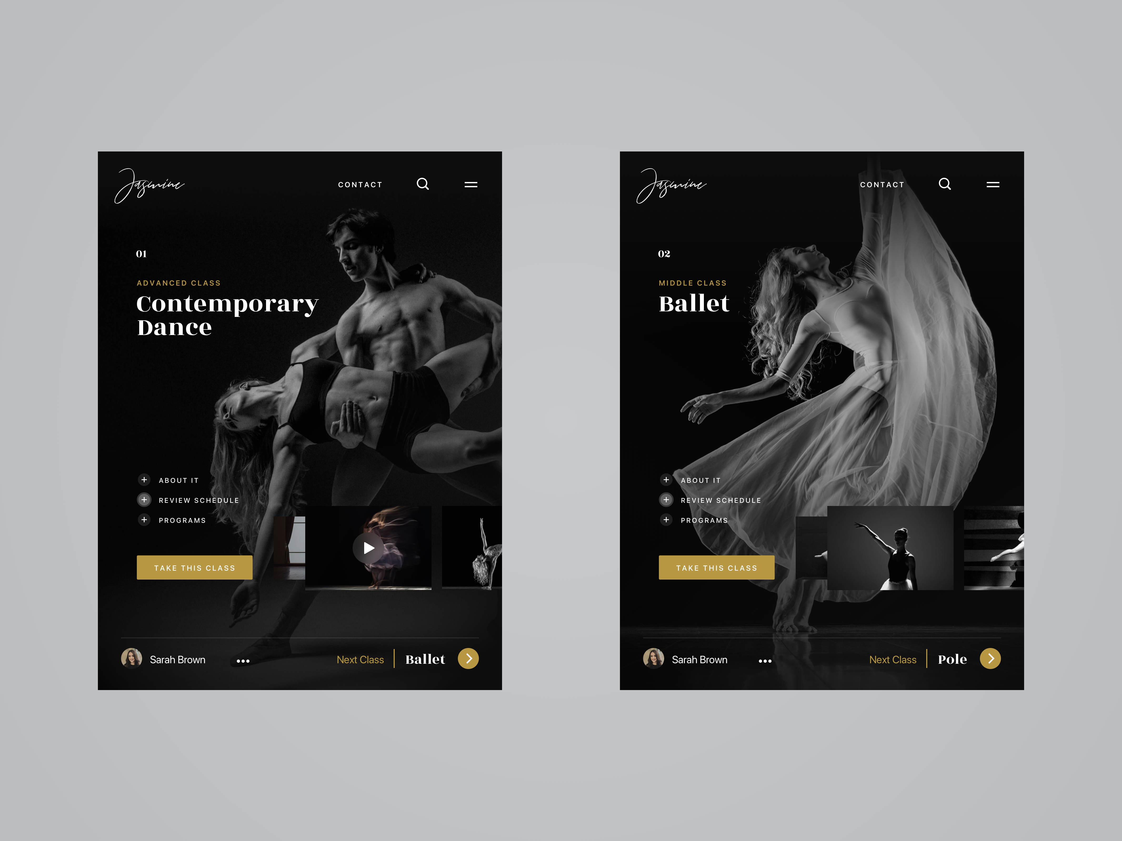 Dance Studio Website Design Example #1