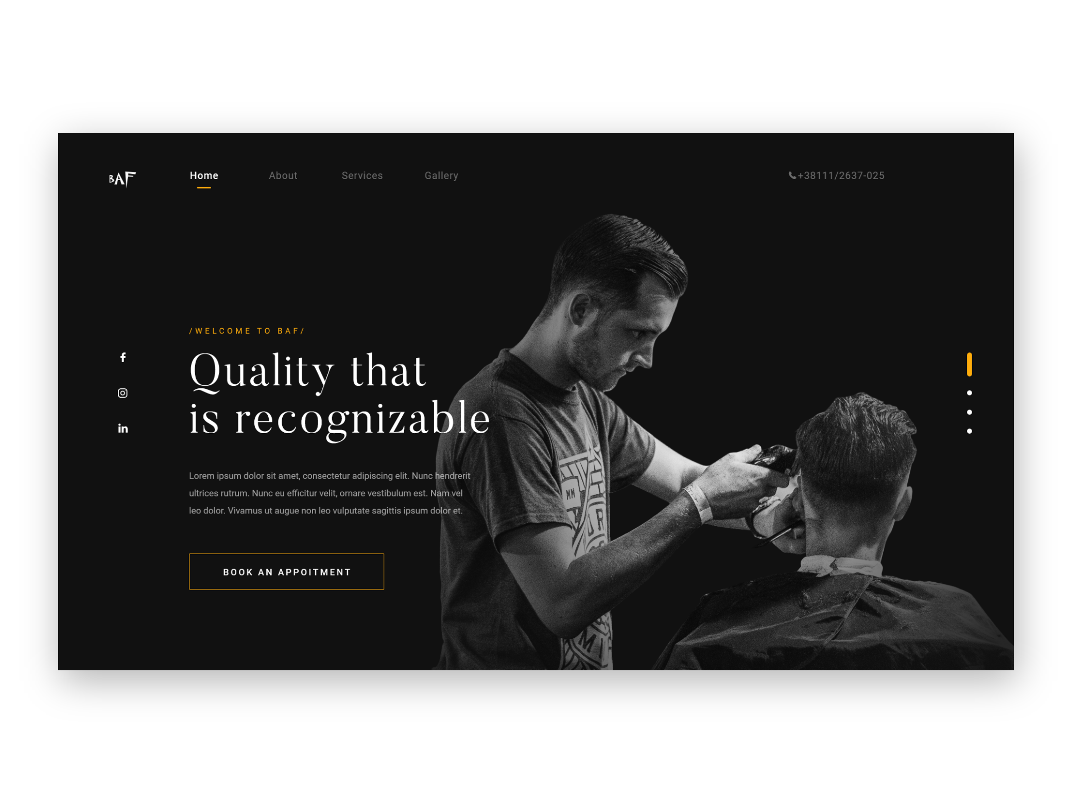 Hairdresser Website Example #2