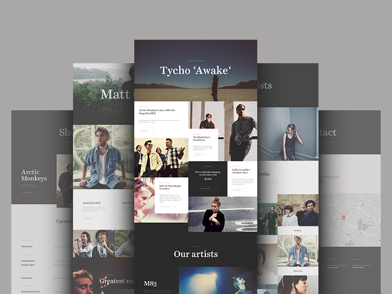 Record Label Website Design Example #1