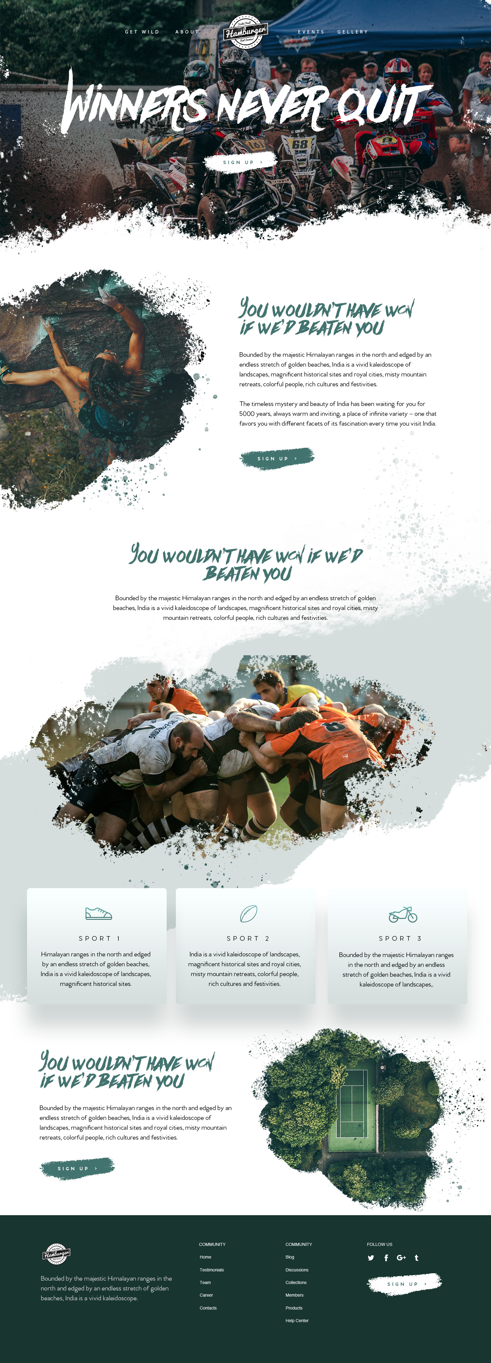 Sports Website Design Example #2