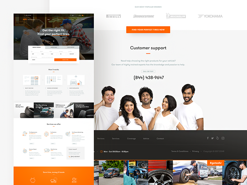 Tire Dealer Website Design Example #1