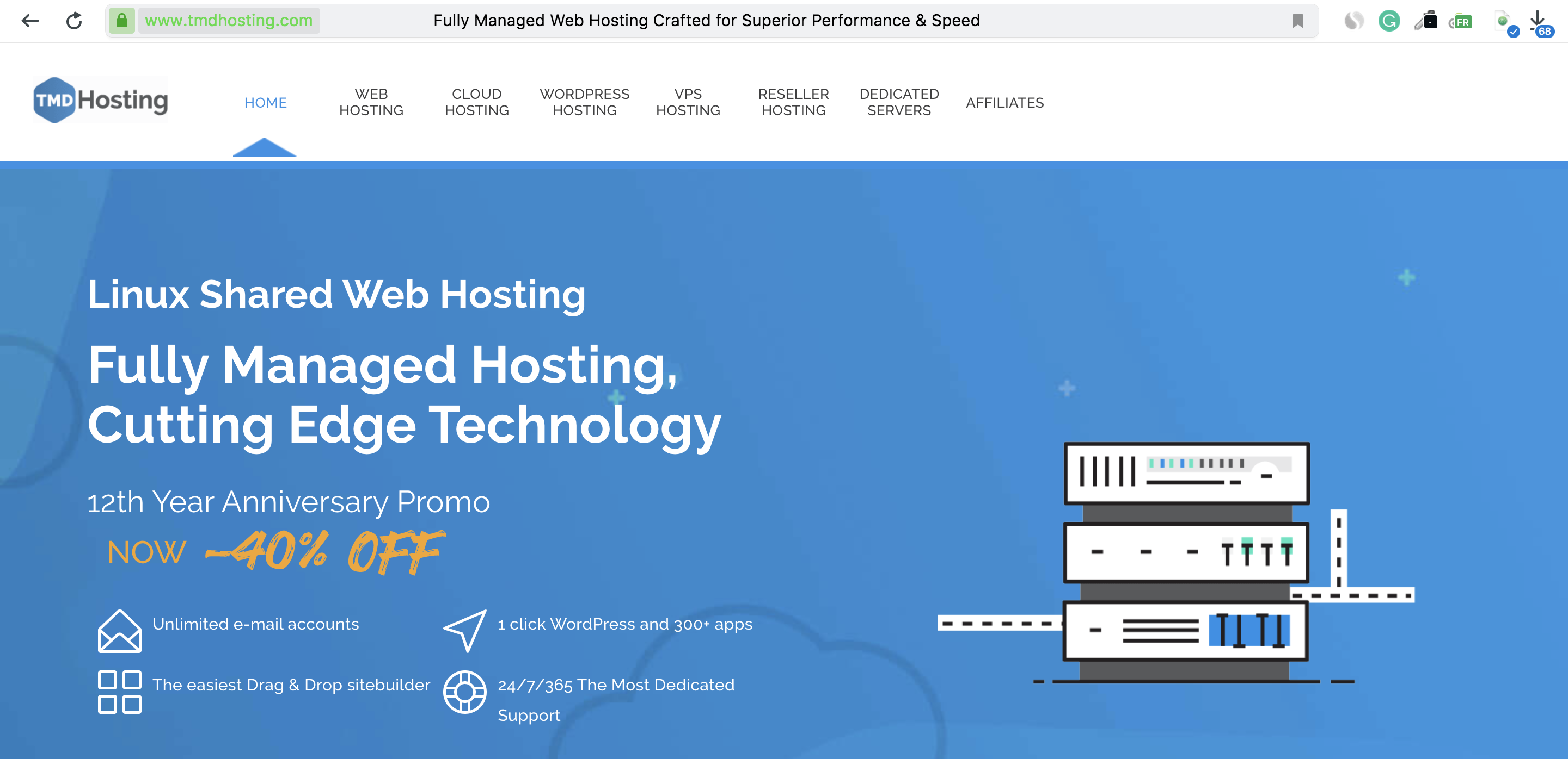 TMDHosting Homepage Screenshot