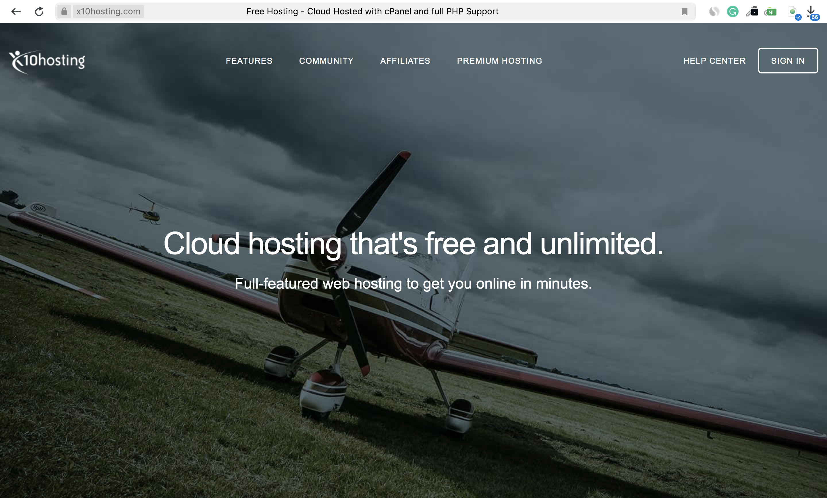 X10Hosting Homepage Screenshot – X10Hosting Review